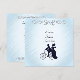 Invitación a la boda del tema de la bicicleta azul