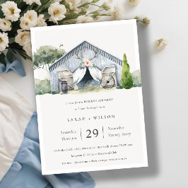 Invitación a la boda del tema de la granja Pastel 