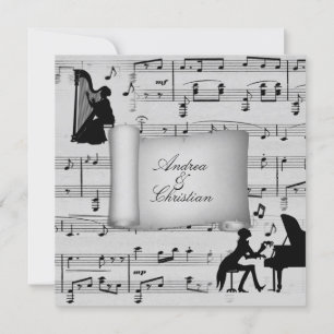 Invitación a la boda del tema de la música clásica