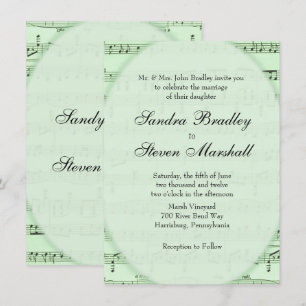 Invitación a la boda del tema de la música de la h