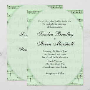 Invitación a la boda del tema de la música de la h