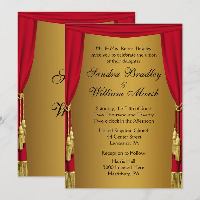 Invitación a la boda del tema de la película (Anverso / Reverso)