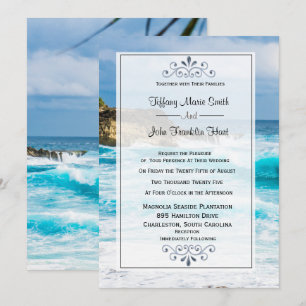 Invitación a la boda del tema de la playa