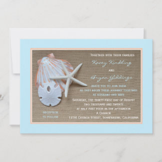 Invitación a la boda del tema de la playa