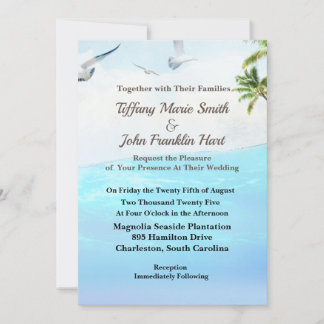 Invitación a la boda del tema de la playa