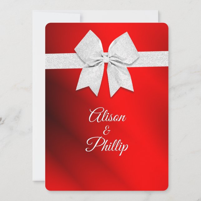 Invitación a la boda del tema de los Navidades roj (Reverso)