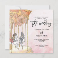 Invitación a la boda del tema del carrusel único