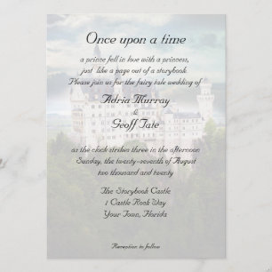 Invitación a la boda del tema del castillo