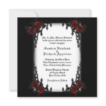 Invitación a la boda del tema del cuarto Gótico fr