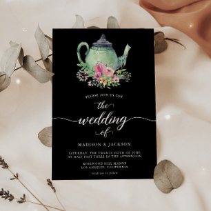 Invitación a la boda del tema del Fiesta del té ac