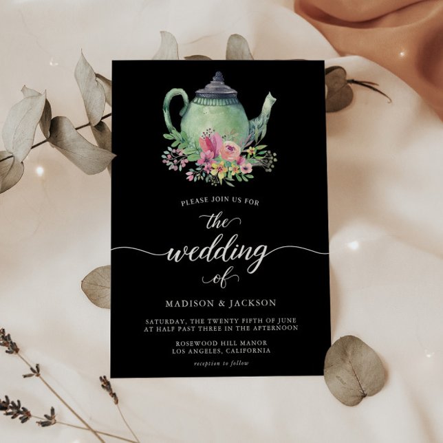 Invitación a la boda del tema del Fiesta del té ac (Subido por el creador)