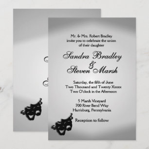 Invitación a la boda del tema del teatro con panta