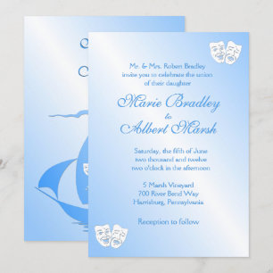 Invitación a la boda del tema del teatro náutico