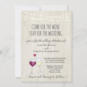 Invitación a la boda del tema del vino divertido