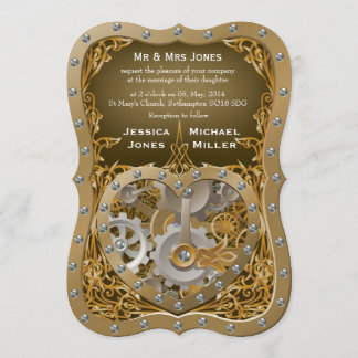 Invitación a la boda del tema Steampunk