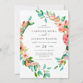 Invitación a la boda del tema tropical
