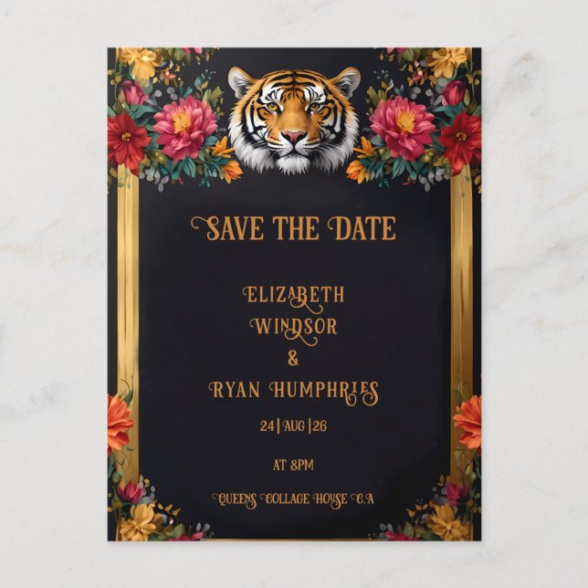 Invitación a la boda del tigre botánico (Anverso)