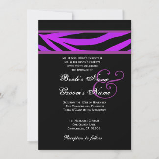 Invitación a la boda del tigre morado y negro