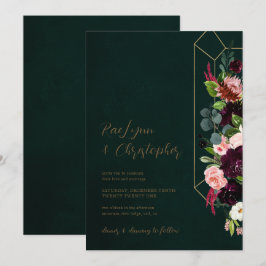 Invitación a la boda del tono de jewel
