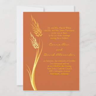Invitación a la boda del Trigo de Otoño de Rust