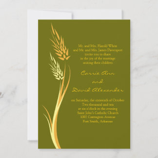 Invitación a la boda del Trigo de Otoño Verde