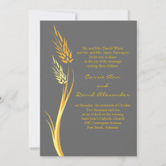 Invitación a la boda del trigo gris otoñal