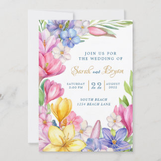 Invitación a la boda del tulipano de la primavera 