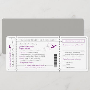 Invitación a la boda del viaje con tarjeta de emba