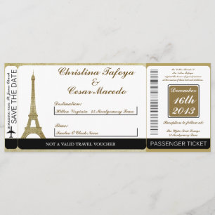 Invitación a la boda del Vintage Paris Boarding