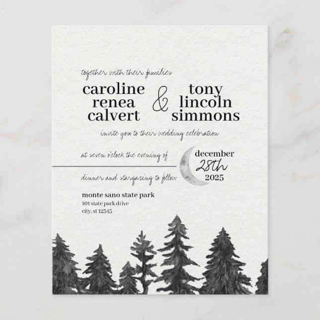 Invitación a la boda del volante con presupuesto d (Frente)