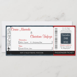 Invitación a la boda del vuelo de avión