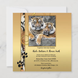 Invitación a la boda del zoológico de Safari Tigre