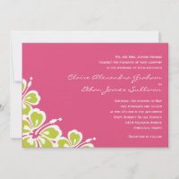 Invitación a la boda delgada de Hibiscus - Azalea 