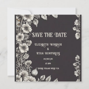 Invitación a la Boda Delight Botánica Negra