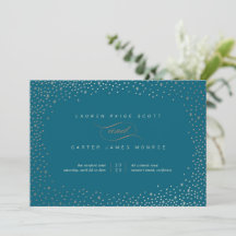 Invitación a la boda deslumbrada - Estrellas Verde