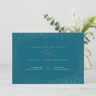 Invitación a la boda deslumbrada - Estrellas Verde