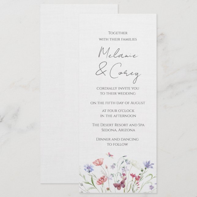 Invitación a la boda digital al aire libre de Wild (Anverso / Reverso)