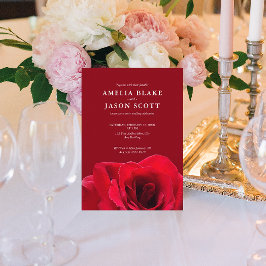 Invitación a la boda digital de la rosa roja minim