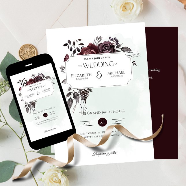 Invitación a la boda digital o a la impresión en R (Subido por el creador)