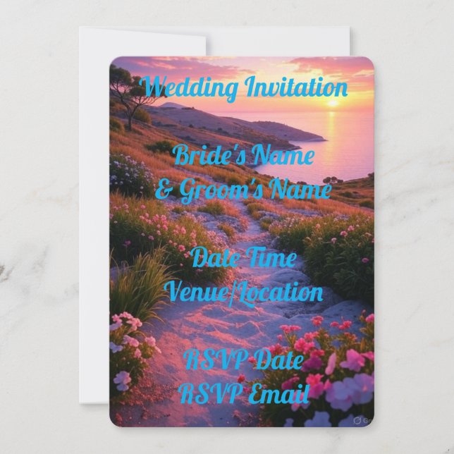 Invitación a la boda digital Romántico elegante y  (Anverso)