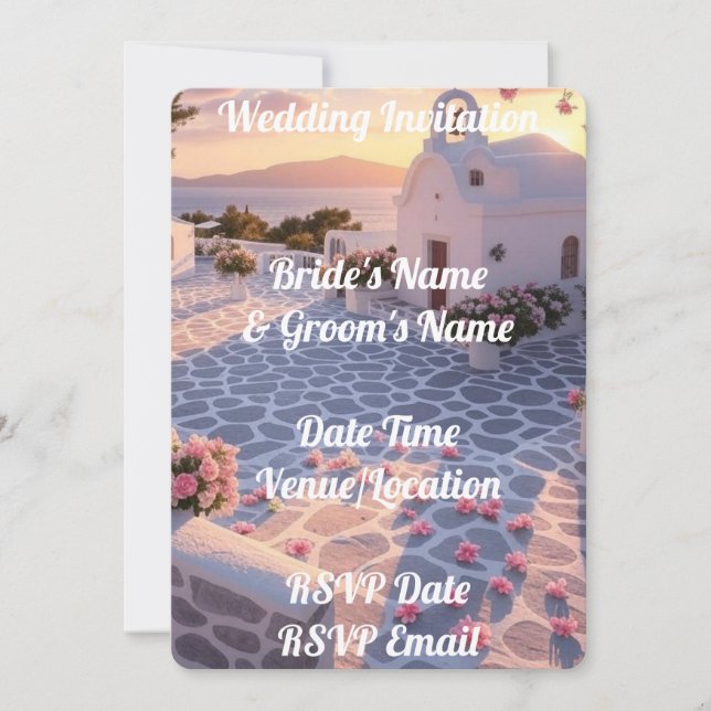 Invitación a la boda digital Romántico elegante y  (Anverso)