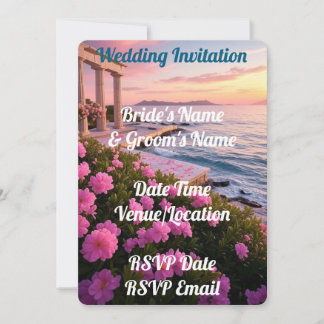 Invitación a la boda digital Romántico elegante y 