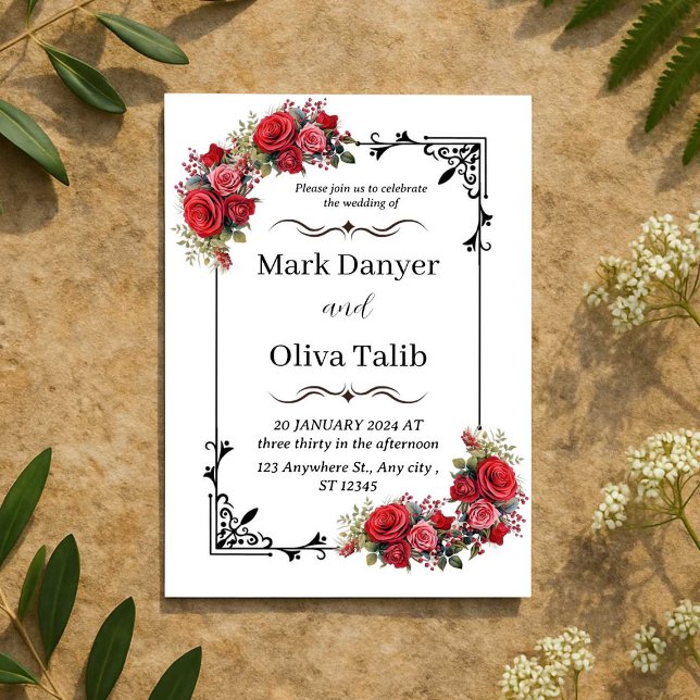 Invitación a la boda | Diseño elegante y de Person (Subido por el creador)