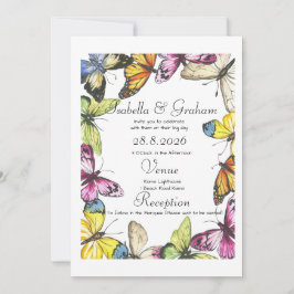 Invitación a la boda - Diseño simple de mariposa