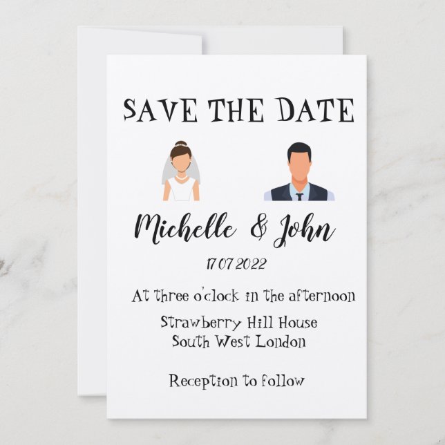 Invitación a la boda divertida (Anverso)