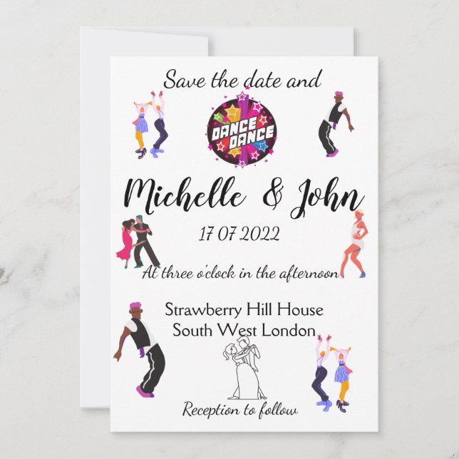 Invitación a la boda divertida (Anverso)