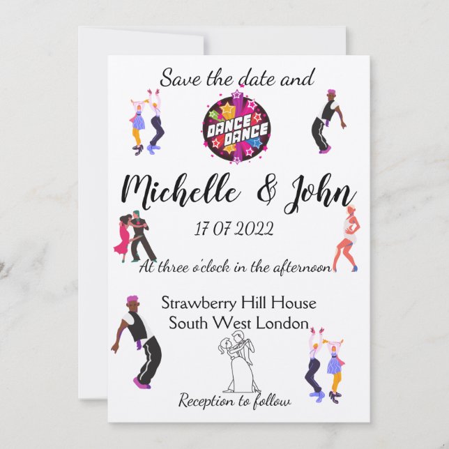 Invitación a la boda divertida  (Anverso)