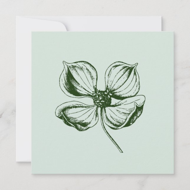 Invitación a la boda Dogwood Blossom (Anverso)