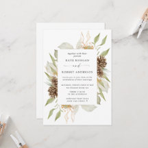 Invitación a la Boda Dorada Elegante de Invierno