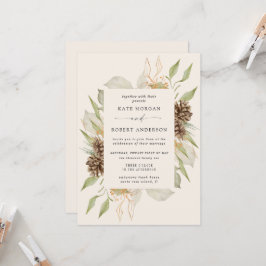 Invitación a la Boda Dorada Elegante de Invierno